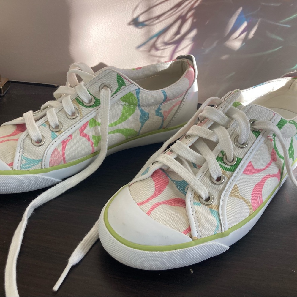 COACH Barrett sneakers size 6.0 multicolor on white signature C’s